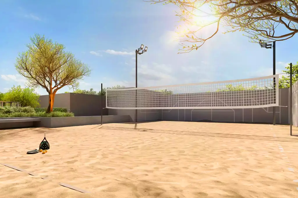 Quadra de beach tennis do Jazz Nova York em Porto Alegre/RS