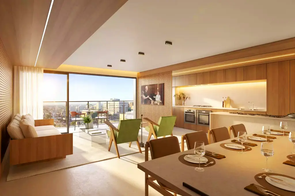 Apartamento com living estendido no Jazz Nova York em Porto Alegre/RS